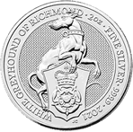 2 oz Royal Mint Queens Beast #10 - White Greyhound of Richmond