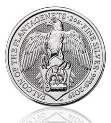 2 oz Royal Mint Queens Beasts #6 - Falcon of the Plantagenets silver coin